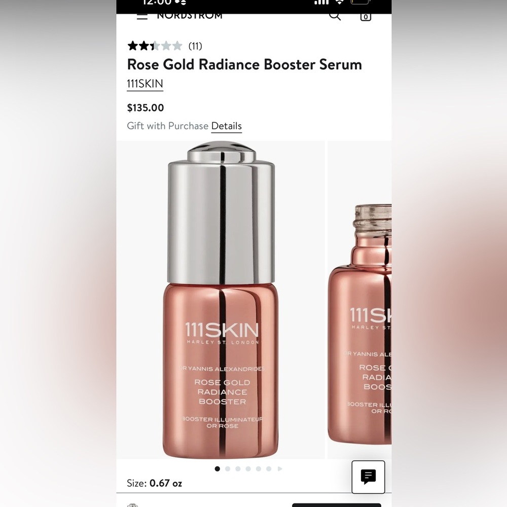 111 Skin Rose Gold Radiance Booster 10ml/. .34fl